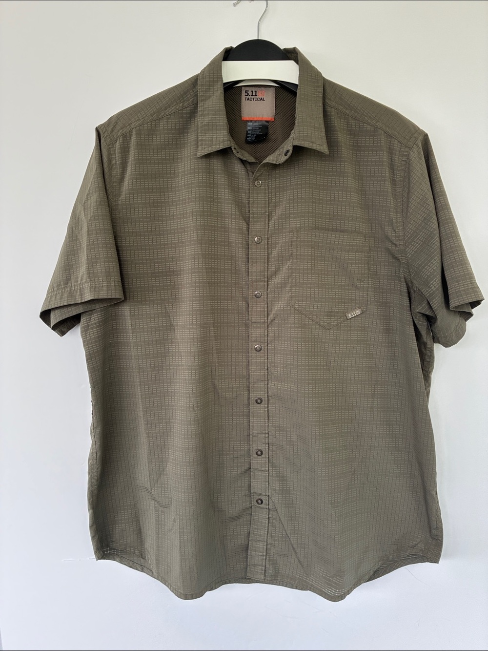 5.11 Tactical Aerial Short Sleeve Shirt Button-Down Shirt Olive Green Large